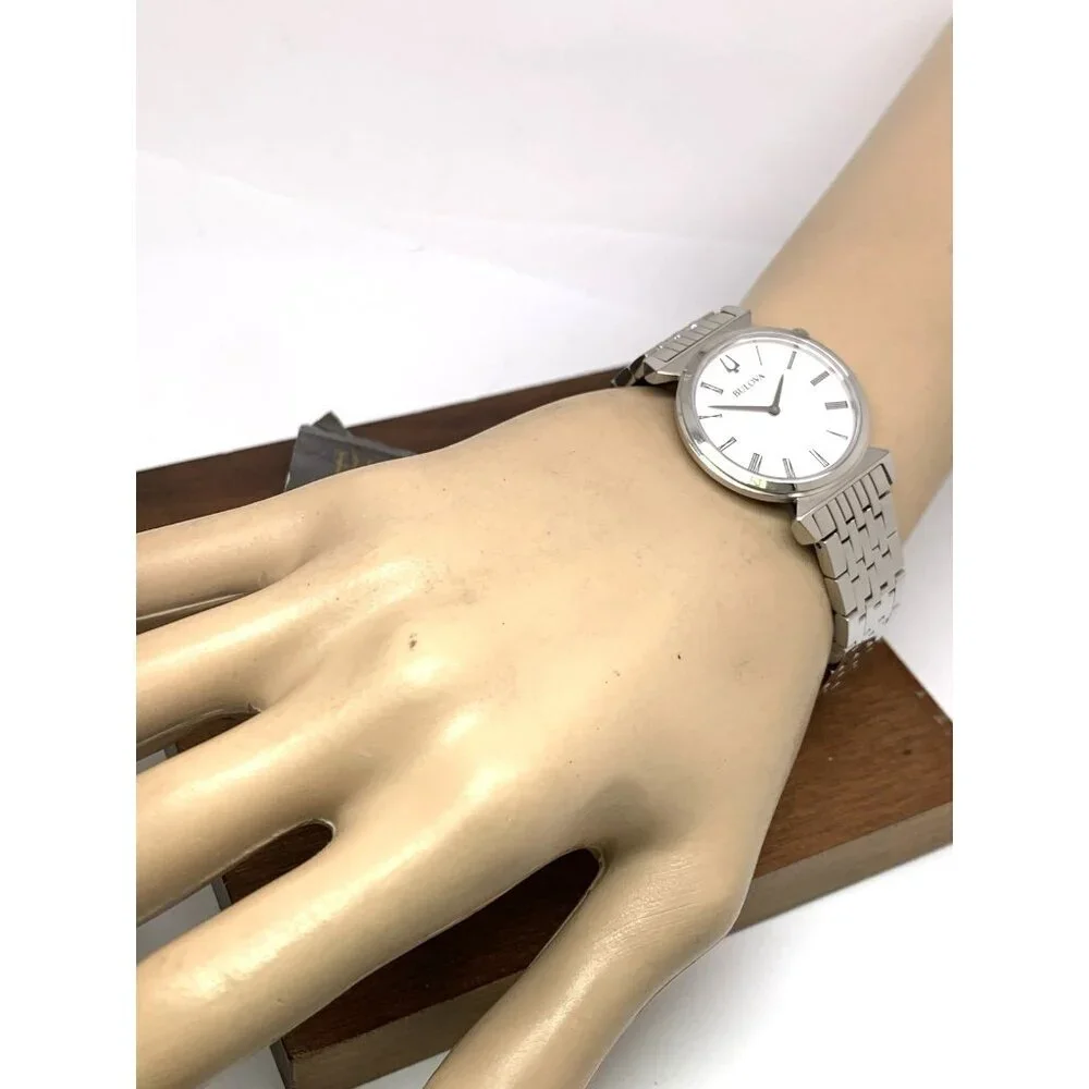 Bulova Women's Watch 96L275 Regatta Quartz Roman White Dial Silver Steel 30mm
